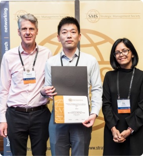 Person receiving SMS funding Author receiving conference award